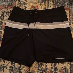 American Eagle Swim Trunks with Gray Stripe